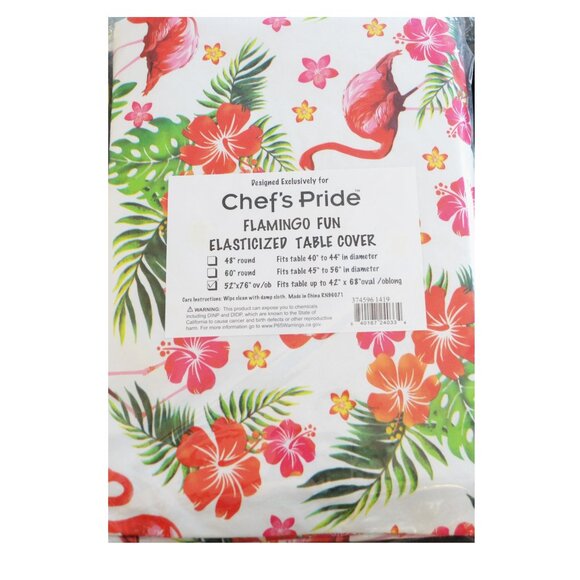 Chef's Pride Flamingo Fun 52 x 76 Table Cover Wipes Clean NIP - Picture 1 of 2